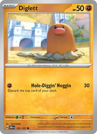 Diglett #103 · Obsidian Flames Pokémon card