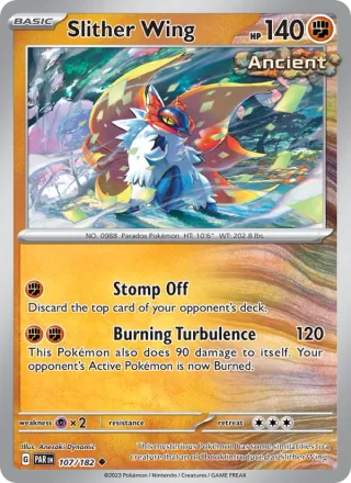 Slither Wing #107 · Paradox Rift Pokémon card