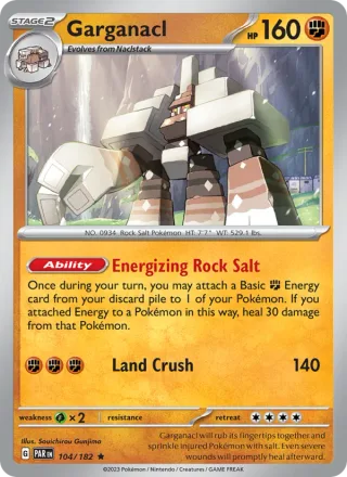 Garganacl #104 · Paradox Rift Pokémon card