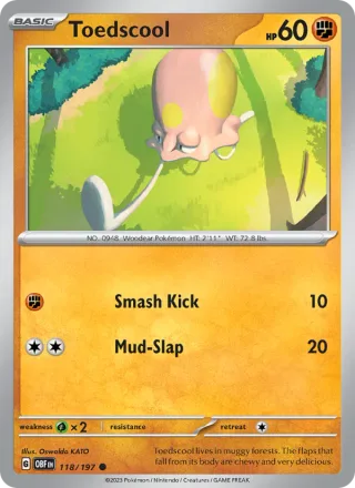 Toedscool #118 · Obsidian Flames Pokémon card