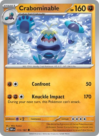 Crabominable #115 · Obsidian Flames Pokémon card