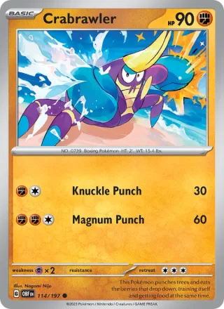 Crabrawler #114 · Obsidian Flames Pokémon card