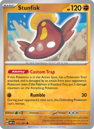 Stunfisk #112 · Obsidian Flames Pokémon card