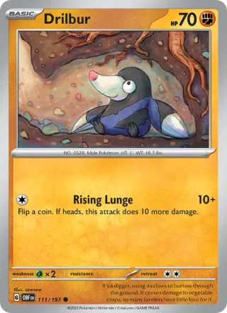 Drilbur #111 · Obsidian Flames Pokémon card