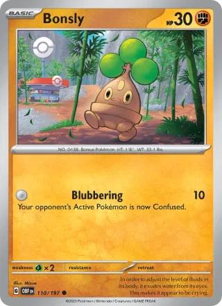 Bonsly #110 · Obsidian Flames Pokémon card