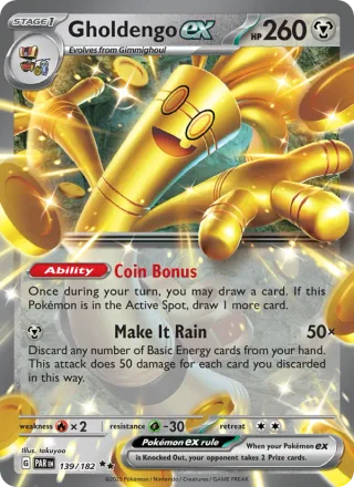 Gholdengo ex #139 · Paradox Rift Pokémon card