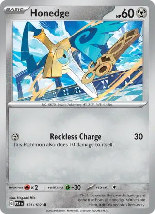 Honedge #131 · Paradox Rift Pokémon card