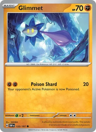 Glimmet #122 · Obsidian Flames Pokémon card