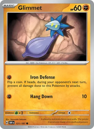 Glimmet #121 · Obsidian Flames Pokémon card