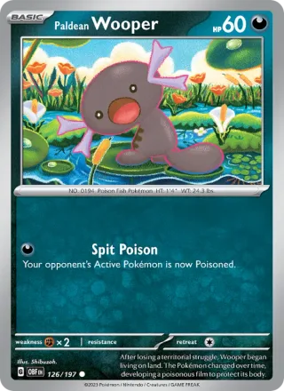 Paldean Wooper #126 · Obsidian Flames Pokémon card