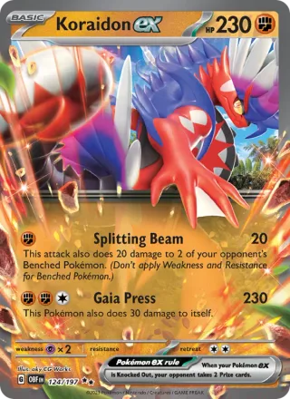 Koraidon ex #124 · Obsidian Flames Pokémon card