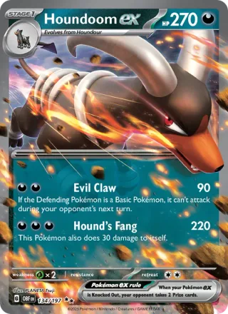 Houndoom ex #134 · Obsidian Flames Pokémon card