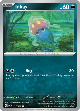 Inkay #137 · Obsidian Flames Pokémon card