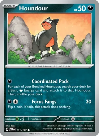 Houndour #131 · Obsidian Flames Pokémon card