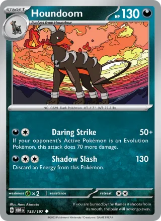 Houndoom #133 · Obsidian Flames Pokémon card