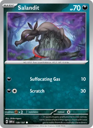 Salandit #139 · Obsidian Flames Pokémon card