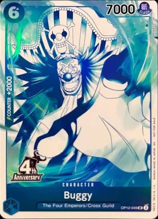 Buggy (4th Anniversary Treasure Campaign Pack) #OP12-049-4th-anniversary-treasure-campaign-pack · One Piece Promotion Cards One Piece card
