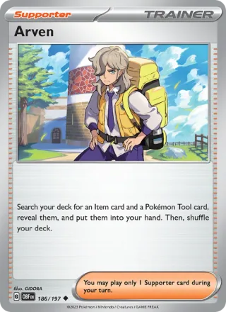 Arven #186 · Obsidian Flames Pokémon card