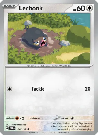 Lechonk #180 · Obsidian Flames Pokémon card