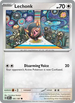 Lechonk #181 · Obsidian Flames Pokémon card