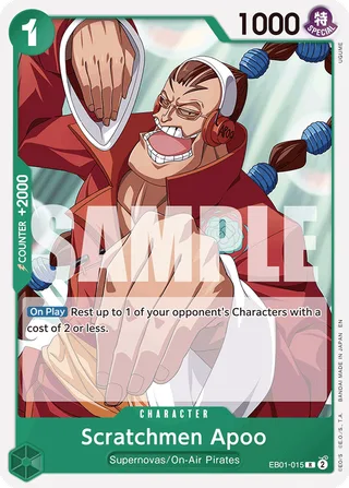 Scratchmen Apoo (CS 25-26 Celebration Pack) #EB01-015-cs-25-26-celebration-pack · One Piece Promotion Cards One Piece card