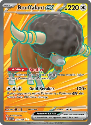 Bouffalant ex #162 · White Flare Pokémon card