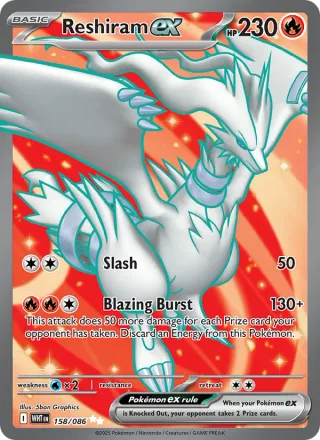 Reshiram ex #158 · White Flare Pokémon card