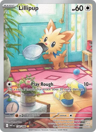 Lillipup #154 · White Flare Pokémon card