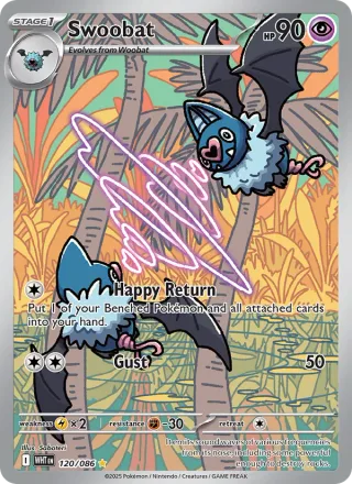 Swoobat #120 · White Flare Pokémon card