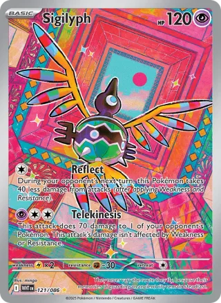Sigilyph #121 · White Flare Pokémon card