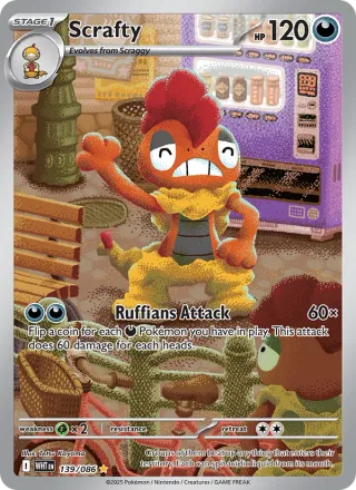 Scrafty #139 · White Flare Pokémon card