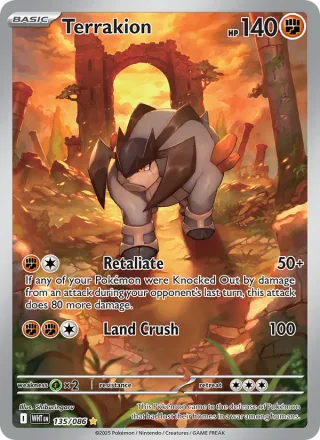 Terrakion #135 · White Flare Pokémon card