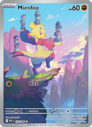 Mienfoo #133 · White Flare Pokémon card