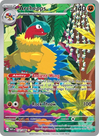 Archeops #132 · White Flare Pokémon card