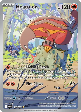 Heatmor #104 · White Flare Pokémon card