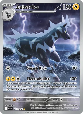 Zebstrika #115 · White Flare Pokémon card