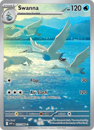 Swanna #110 · White Flare Pokémon card