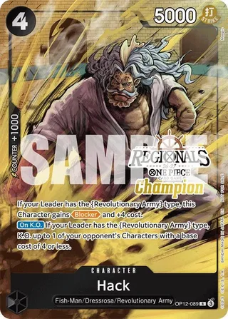 Hack (Regionals Champion Card Set 26-27) #OP12-089-regionals-champion-card-set-26-27 · One Piece Promotion Cards One Piece card