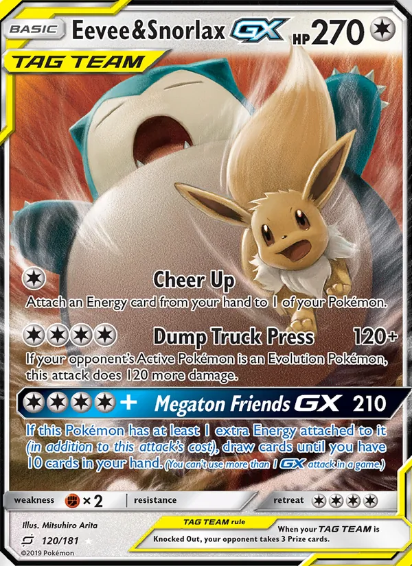Eevee & Snorlax GX full card art