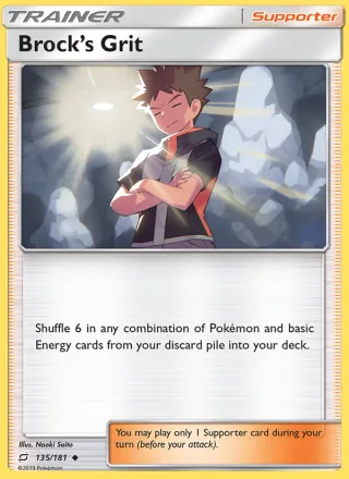 Brock’s Grit #135 · Team Up Pokémon card