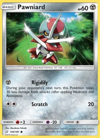 Pawniard #104 · Team Up Pokémon card