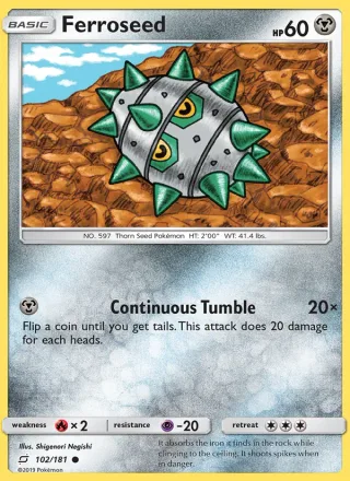 Ferroseed #102 · Team Up Pokémon card