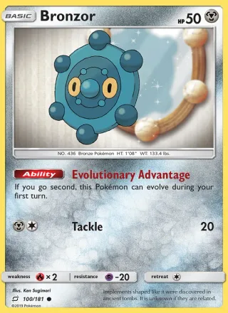 Bronzor #100 · Team Up Pokémon card