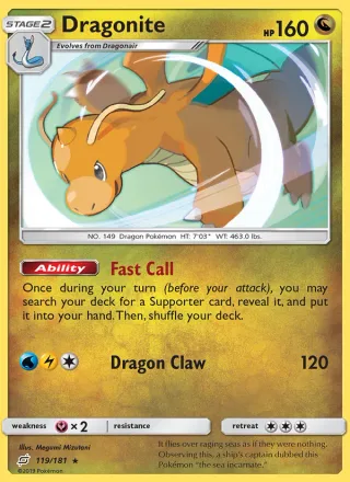 Dragonite #119 · Team Up Pokémon card