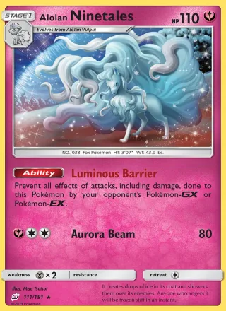 Alolan Ninetales #111 · Team Up Pokémon card