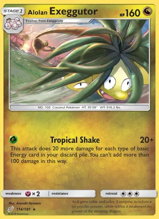Alolan Exeggutor #114 · Team Up Pokémon card