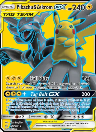 Pikachu & Zekrom GX #162 · Team Up Pokémon card
