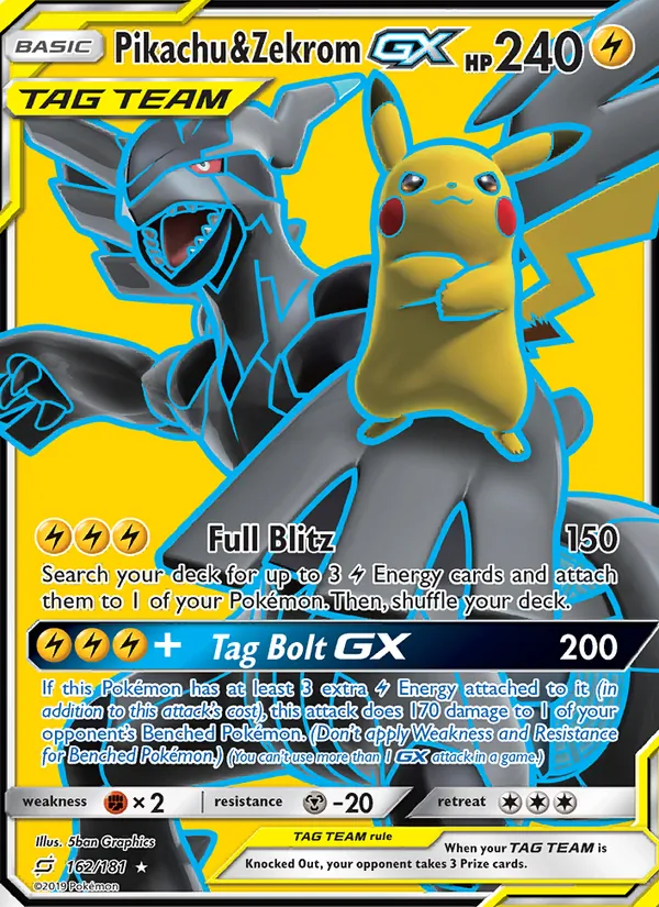 Pikachu & Zekrom GX full card art