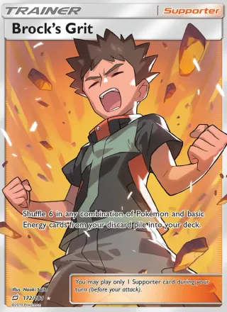 Brock’s Grit #172 · Team Up Pokémon card