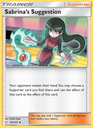 Sabrina’s Suggestion #154 · Team Up Pokémon card